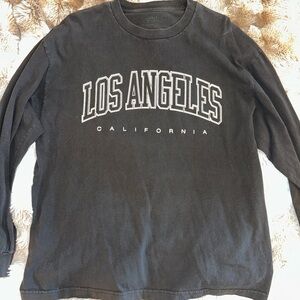 Brandy Melville John Galt Black Long Sleeve Los Angeles Tee